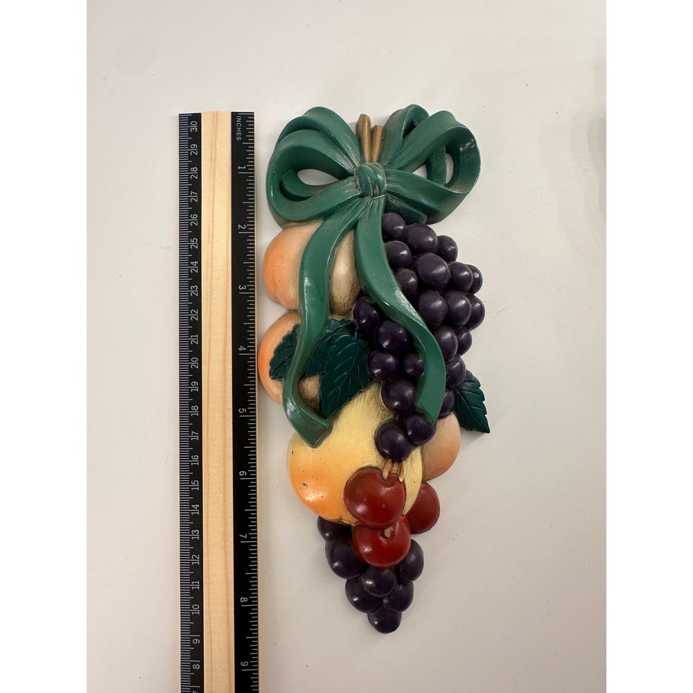 Vintage Burwood Products Cottage core Fruit Plaques Set of 4 1995 - Picture 4 of 5